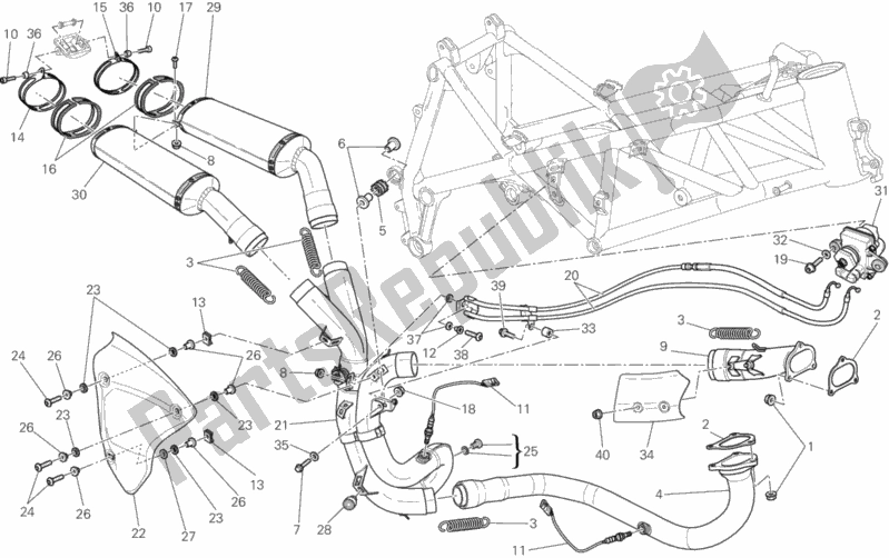 Todas as partes de Sistema De Exaustão do Ducati Superbike 848 EVO 2013